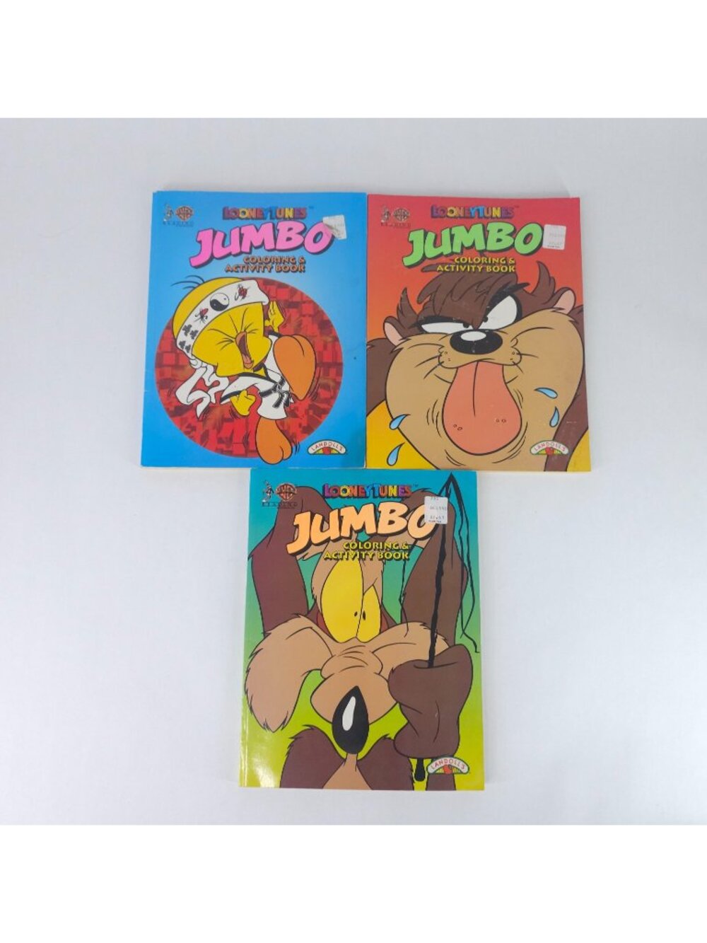 Vintage Looney Tunes Jumbo Coloring Activity Book Set Taz Tweety Coyote 1996